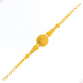 Radiant Round Floral 22k Gold Bracelet