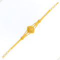 Delicate Diamond-Shaped 22k Gold Bracelet