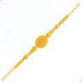 Graceful Floral Oval 22k Gold Bracelet