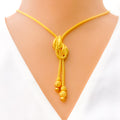 Sophisticated High-Finish 21K Gold Leaf Necklace Set