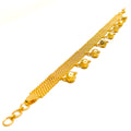 Unique Flat Dangling Orb 22k Gold Bracelet 