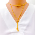 Distinct Double Layered 21K Gold Necklace Set