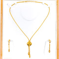 Decorative Beaded 21K Gold Leaf Necklace Set