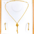 Dazzling Diamond-Shaped 21K Gold Necklace Set