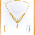 Dressy Chequered Chain 22K Gold Necklace Set