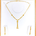 Posh Sand Finish Orb 22K Gold Necklace Set