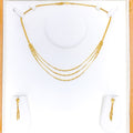 Chic Triple Layered 22K Gold Necklace Set