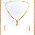 Fancy Twisted Rope 22K Gold Necklace Set