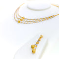 Shimmering Two-Tone 22k Gold Necklace Set 