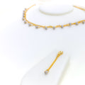 Shimmering Two-Tone 22k Gold Necklace Set 