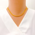 Fine Beaded 21K Gold Rope Chain - 16"