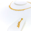 Dainty Dazzling Beadwork 22k Gold Necklace Set
