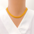 Reflective Bold Braided 21K Gold Rope Chain - 18"