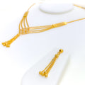Iconic Checkered Chain 22k Gold Necklace Set 