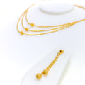 Radiant Round Orb 22k Gold Necklace Set 