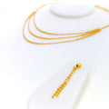 Charming Evergreen 22k Gold Beaded Necklace Set 