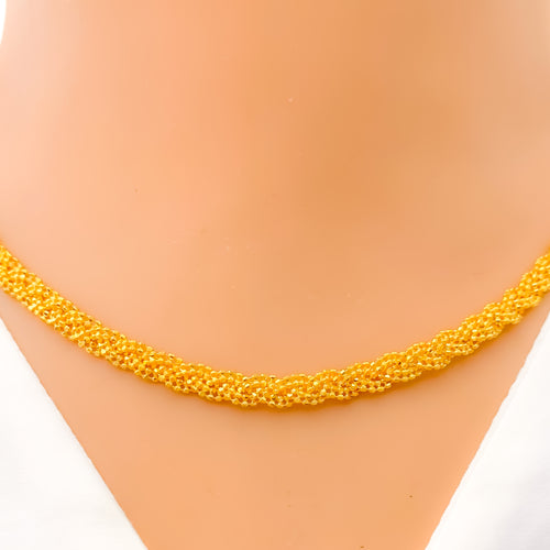 Ritzy Decorative 21K Gold Rope Chain - 17"