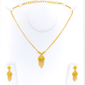 Majestic Drop Shaped 22k Gold Necklace Set 