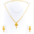 Dressy Shiny Floral 22k Gold Necklace Set 