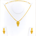 Trendy Floral 22k Gold Necklace Set 