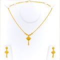 Stately Square 22k Gold Necklace Set 