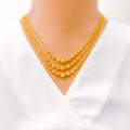 Posh Elegant Three Layered 22k Gold Necklace Set