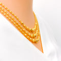 Posh Elegant Three Layered 22k Gold Necklace Set