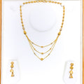 Two-Tone Elongated Orb 22k Gold Necklace Set