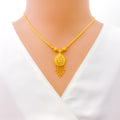 Majestic Drop Shaped 22k Gold Necklace Set 