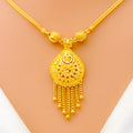 Majestic Drop Shaped 22k Gold Necklace Set 