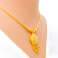 Majestic Drop Shaped 22k Gold Necklace Set 