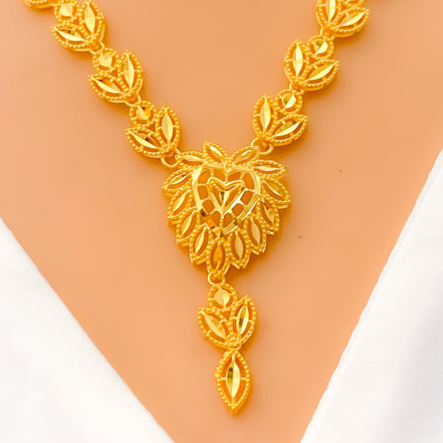 Dressy Heart 5-Piece 21k Gold Necklace Set