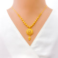 Dressy Shiny Floral 22k Gold Necklace Set 