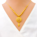 Dressy Shiny Floral 22k Gold Necklace Set 