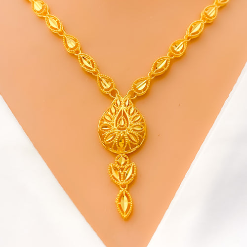 Sparkling 5-Piece 21k Gold Drop Necklace Set