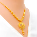 Dressy Shiny Floral 22k Gold Necklace Set 