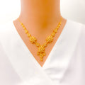 Floral Chandelier 5-Piece 21k Gold Necklace Set