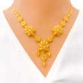 Floral Chandelier 5-Piece 21k Gold Necklace Set