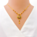 Vibrant Versatile 22k Gold Floral Necklace Set 