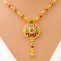 Vibrant Versatile 22k Gold Floral Necklace Set 