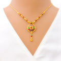 Vibrant Versatile 22k Gold Floral Necklace Set 