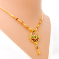 Vibrant Versatile 22k Gold Floral Necklace Set 