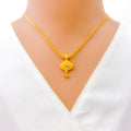 Tasteful Petite 22k Gold Necklace Set 