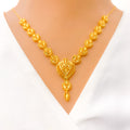 Stately Striped Heart 5-Piece 21k Gold Necklace Set