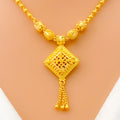 Stately Square 22k Gold Necklace Set 