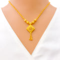 Stately Square 22k Gold Necklace Set 