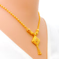 Stately Square 22k Gold Necklace Set 