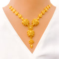 Luxurious Marquise Leaf 5-Piece 21k Gold Necklace Set