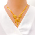 Dangling 5-Piece 21k Gold Sun Flower Necklace Set