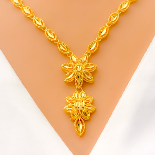 Delicate Daisy 5-Piece 21k Gold Necklace Set